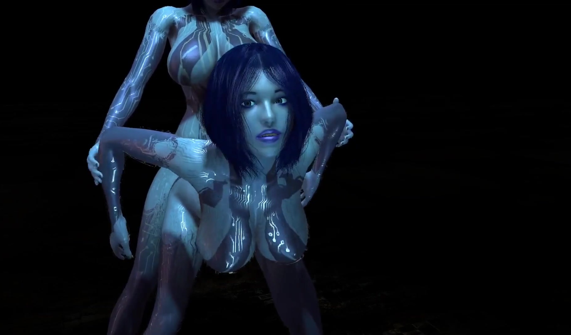 Cortana From Halo 4 Porn - Cortana is having distress with one of her Clones - Halo Porno Parody